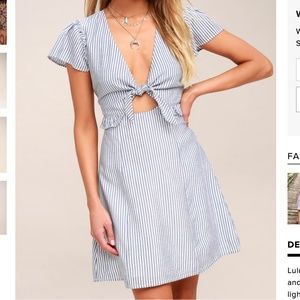 NWT Lulus striped tie-front dress (XS)